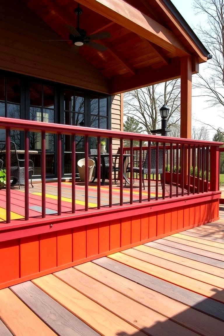 Bold Painted Skirting Finish - 24 Deck Skirting Ideas