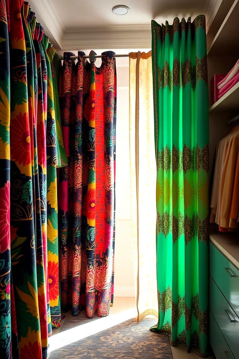 Bold Patterned Drapes - 24 closet curtain ideas