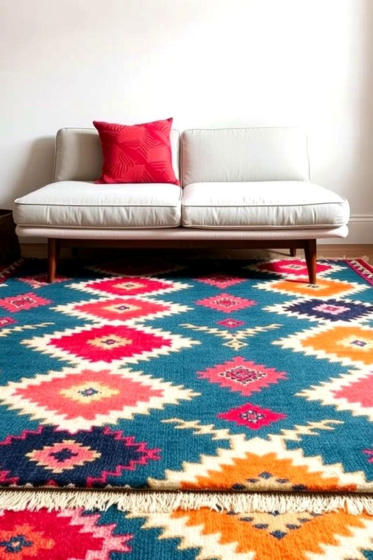 Bold Patterned Rugs - 24 Moroccan Living Room Ideas