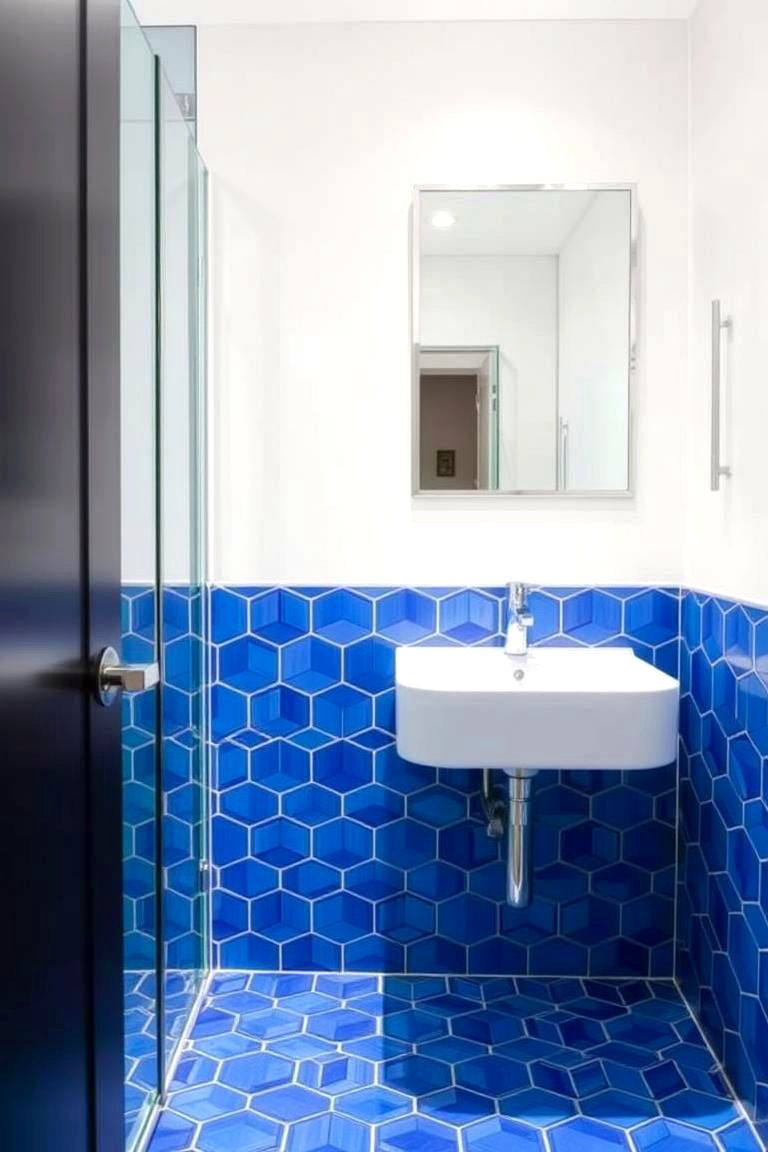 Bold Patterned Tiles for a Statement Lower Half - 24 Half-wall Tile Bathroom Ideas