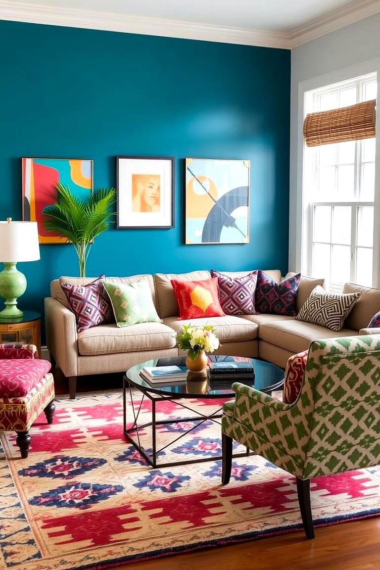 Bold Patterns for an Eclectic Feel - 24 Modern Living Room Ideas