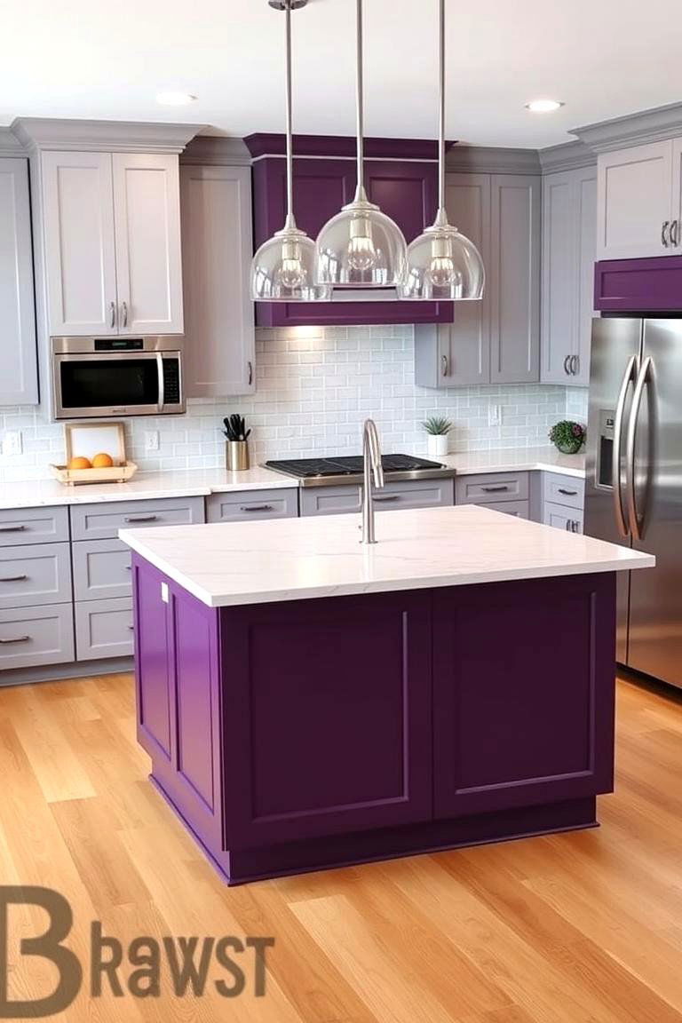 Bold Plum Island - 24 Purple Kitchen Ideas