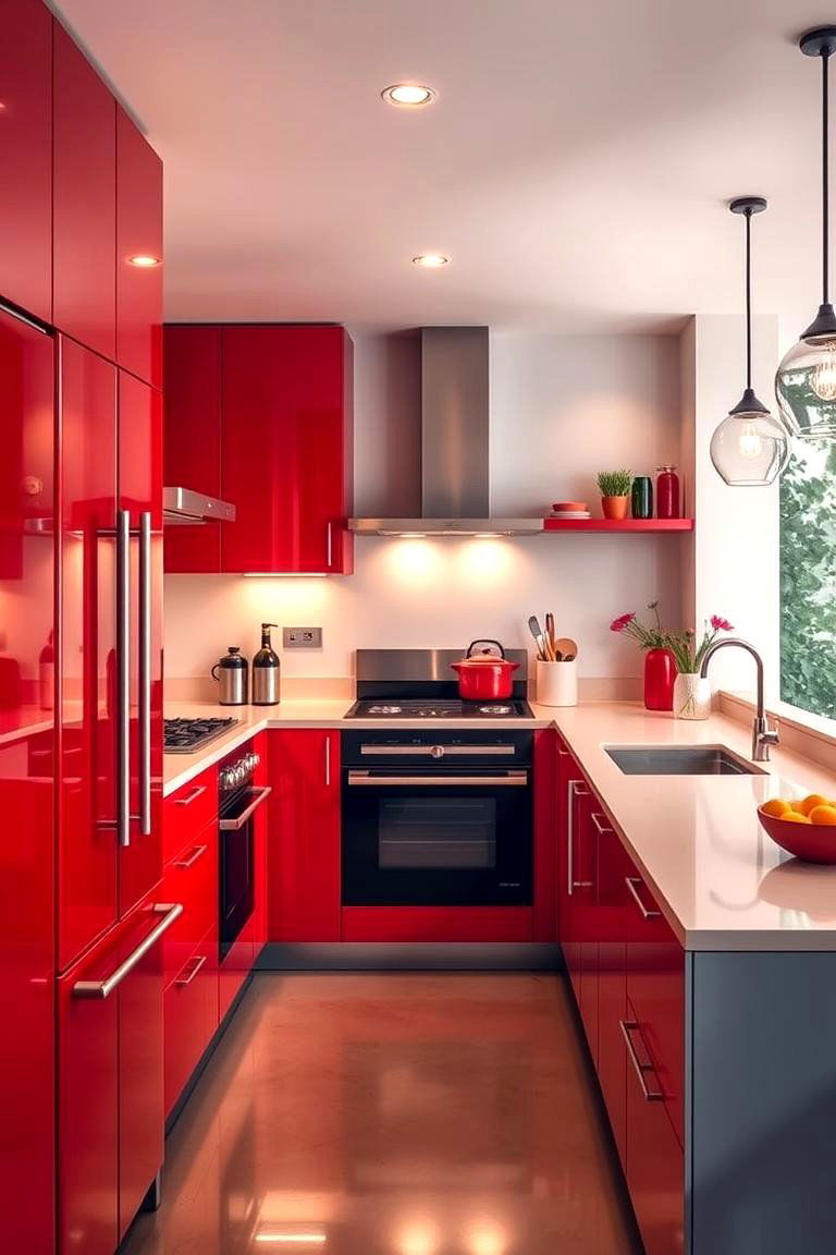 Bold Red Appliances for a Lively Kitchen - 24 Kitchen With Colored Appliances Ideas