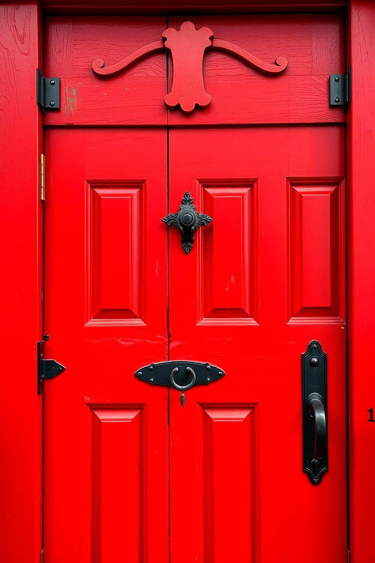Bold Red Colonial Charm - 24 Colonial Front Door Ideas