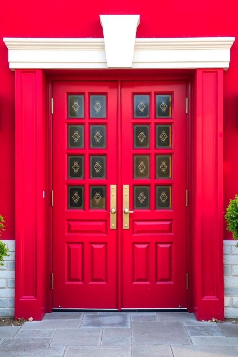 Bold Red Door Statement - 24 Spanish Style Front Door Ideas