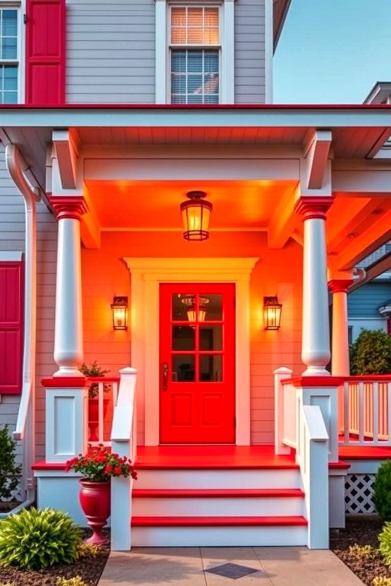Bold Red Porches and Verandas - 24 red home exterior ideas