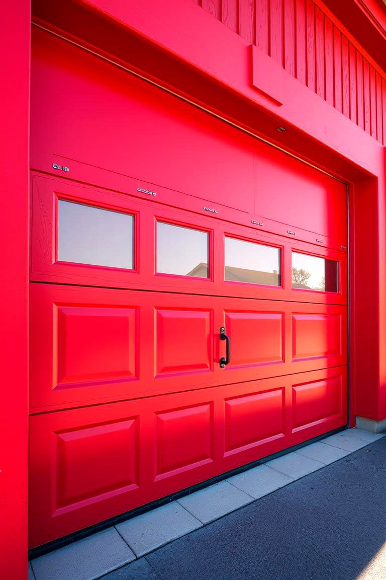 Bold Red Statement - 24 Garage Door Paint Ideas