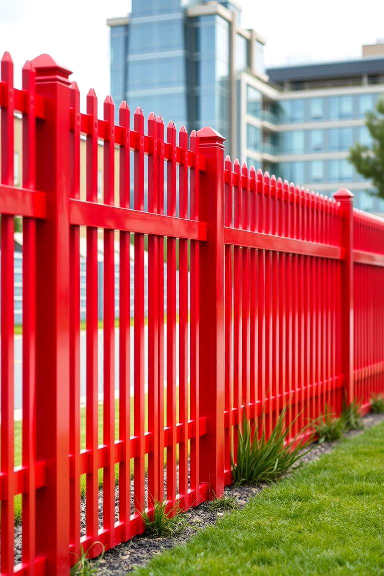 Bold Red Vinyl Fence - 24 Vinyl Fence Colors