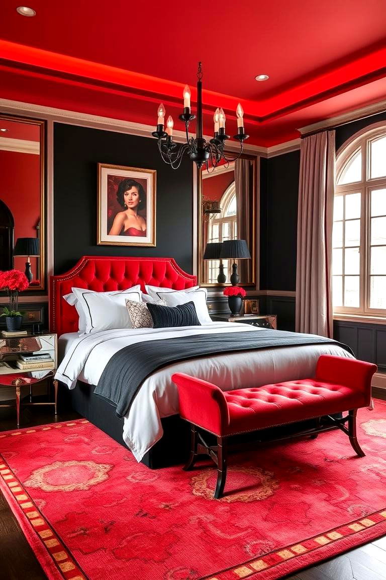Bold Red and Black Overall Makeover - 24 Red and Black Bedroom Ideas