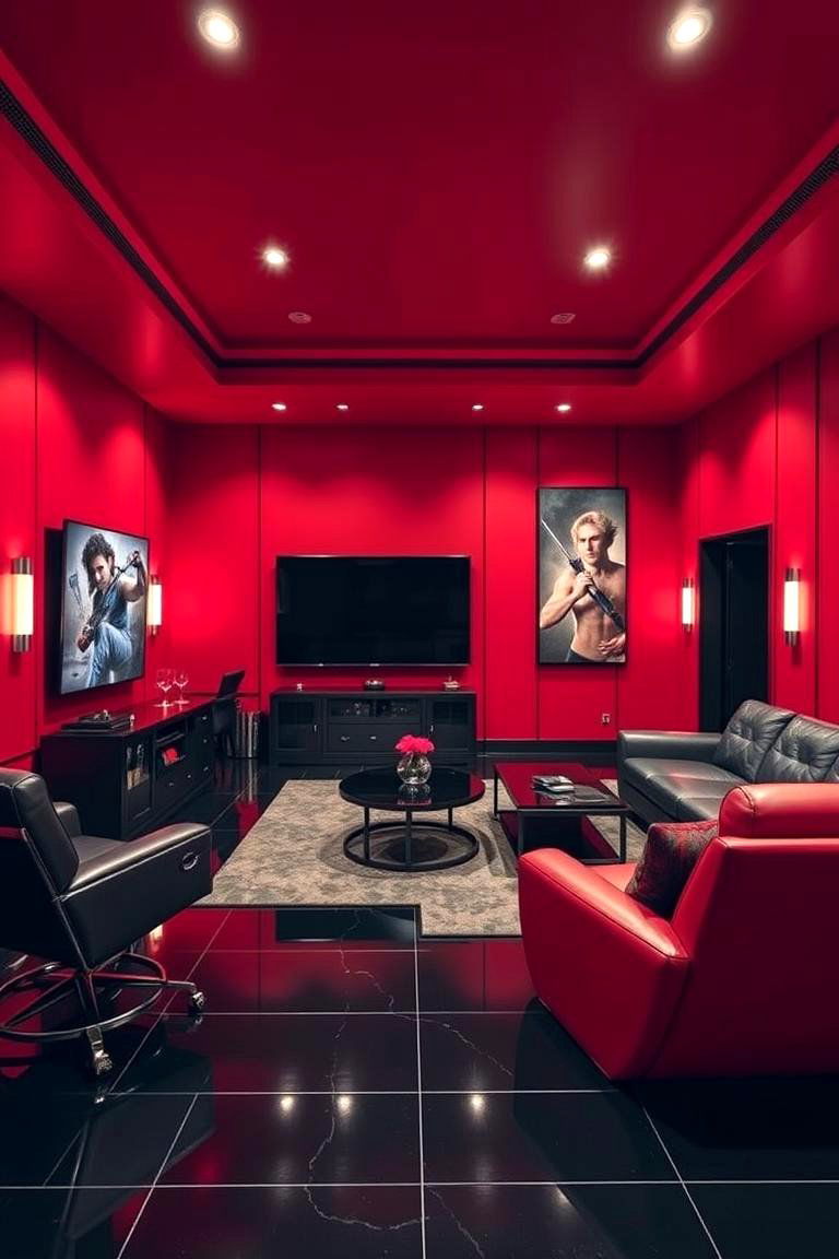 Bold Red and Black - 24 Floor and Wall Color Ideas