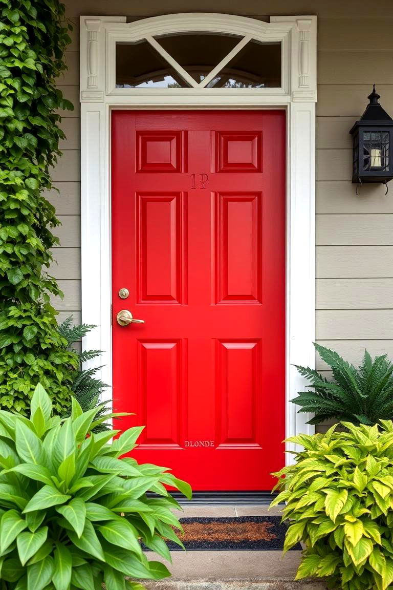 Bold Red for a Classic Look - 24 Front Door Color Ideas