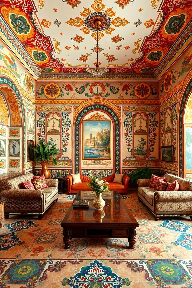 Bold Spanish Tile Murals - 24 Spanish Style Living Room Ideas