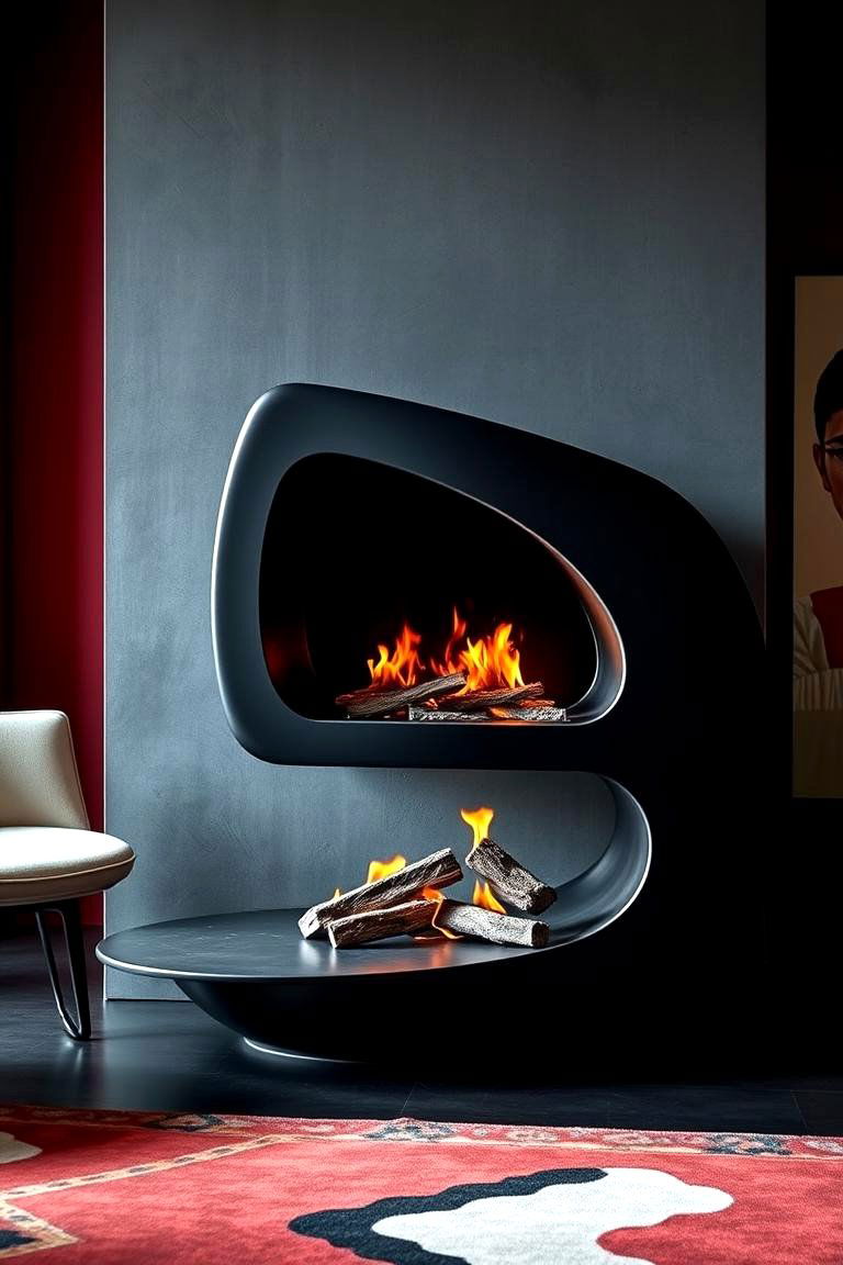 Bold Statement Black Fireplace - 24 Black Fireplace Ideas
