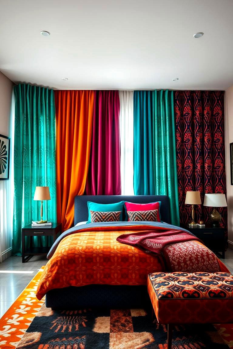 Bold Statement Curtains - 24 Bedroom Curtain Ideas