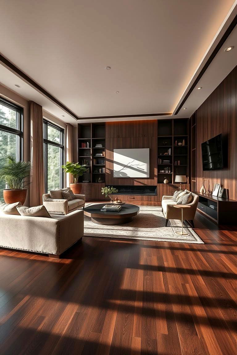 Bold Statement Flooring - 24 Dark Walnut Floors for Rooms