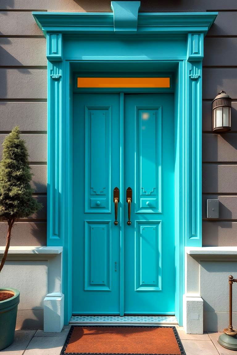 Bold Statement Turquoise - 24 Turquoise Front Door Ideas