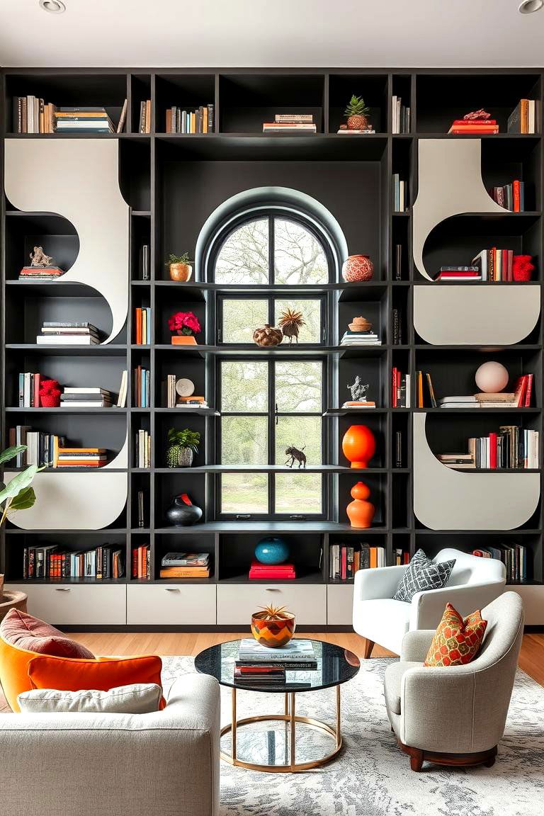 Bold Statements - 24 Bookcases Around Window Design Ideas