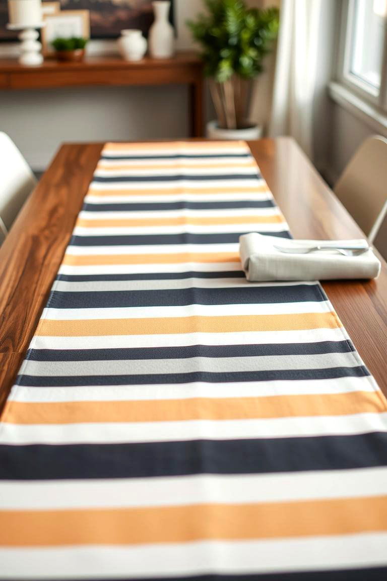 Bold Striped Table Runner - 24 Table Runner Ideas