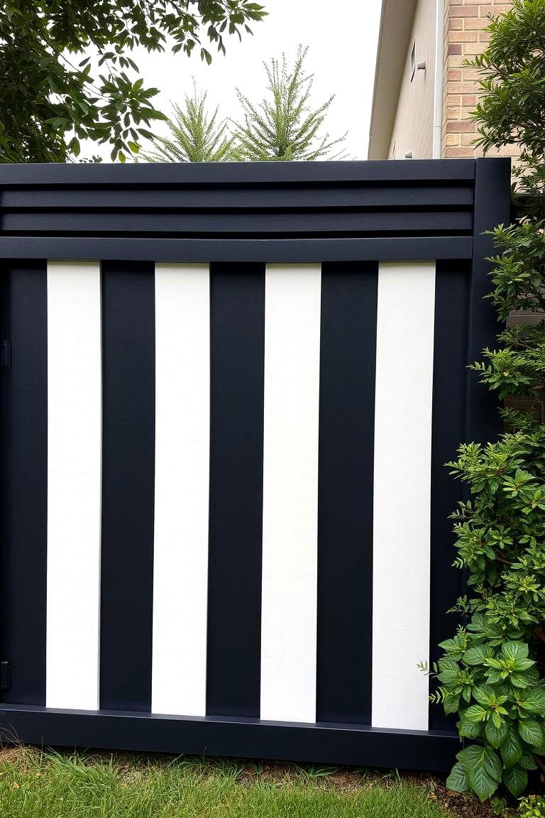 Bold Stripes for a Contemporary Look - 24 Fence Painting Ideas