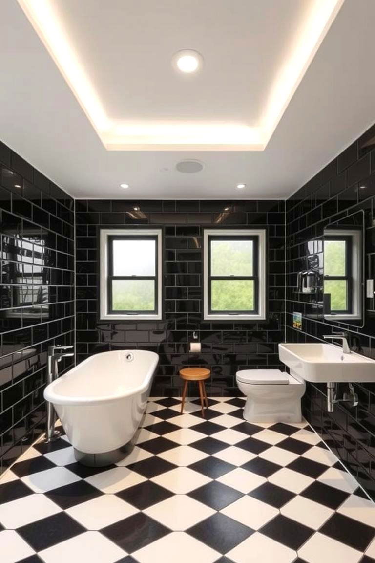 Bold Tile Choices - 24 Mid-century Modern Bathroom Ideas