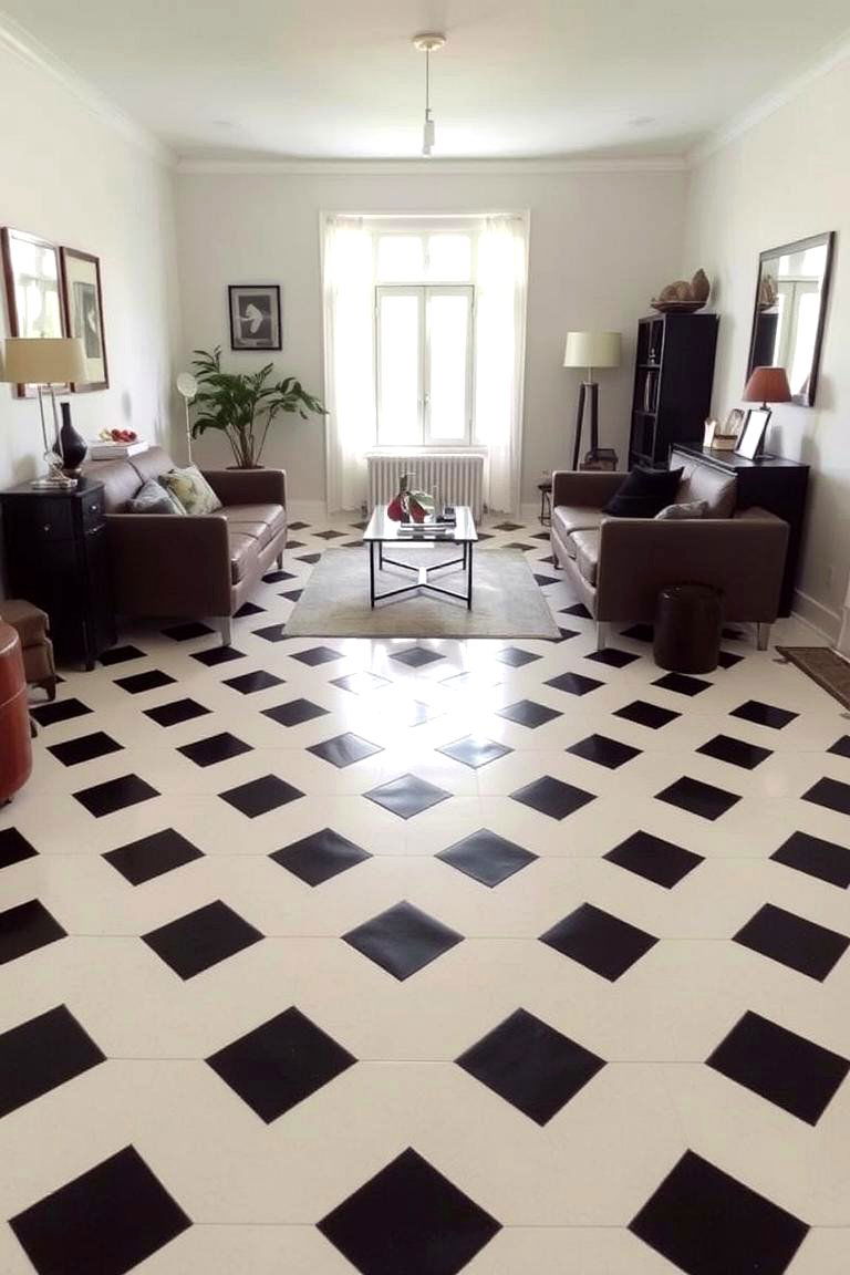 Bold Tile Designs for Floors - 27 1950s Living Room Ideas