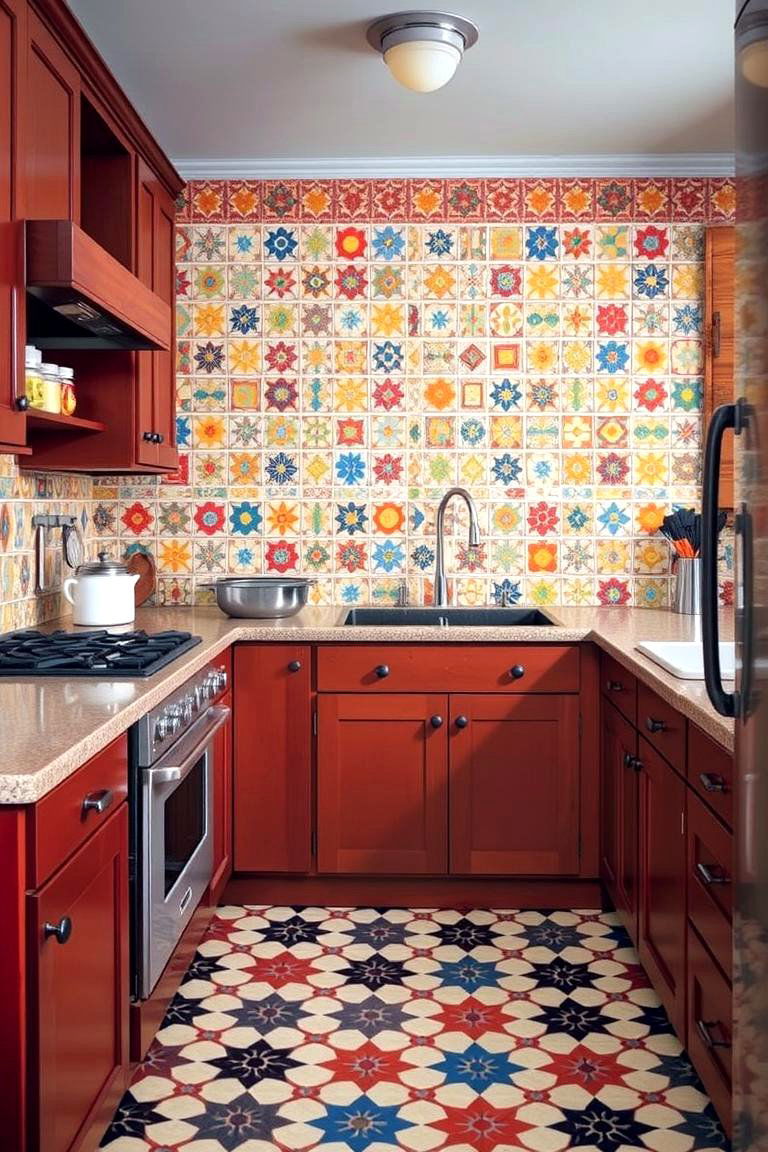 Bold Tile Work in 1930s Kitchen Design - 24 1924s Living Room Design Ideas