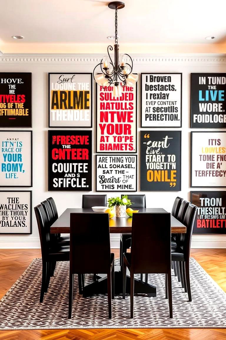 Bold Typography Art - 24 Dining Room Wall Decor Ideas