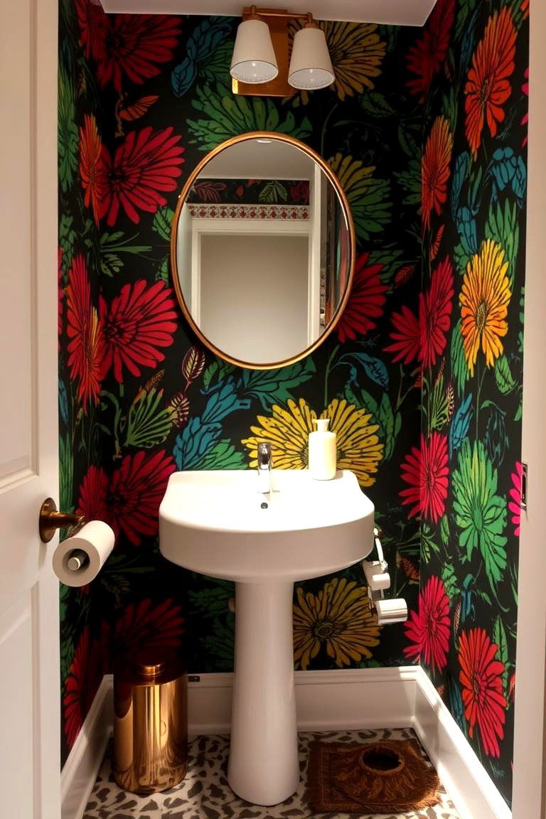 Bold Wallpaper for Impact - 24 Small Powder Room Ideas
