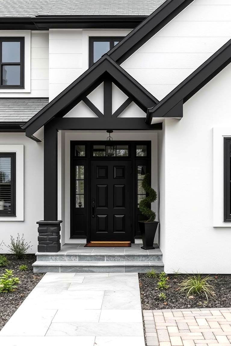 Bold and Beautiful Black and White Balance - 24 Black and White House Exterior Ideas