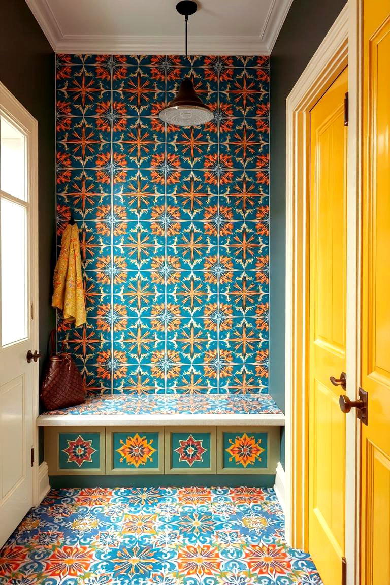 Bold and Beautiful Patterned Tiles - 24 Mudroom Floor Ideas