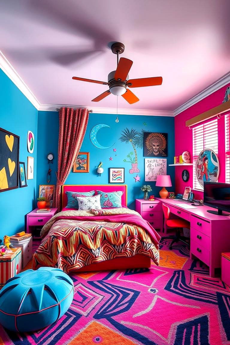 Bold and Bright Design - 24 Teen Girl Bedroom Ideas
