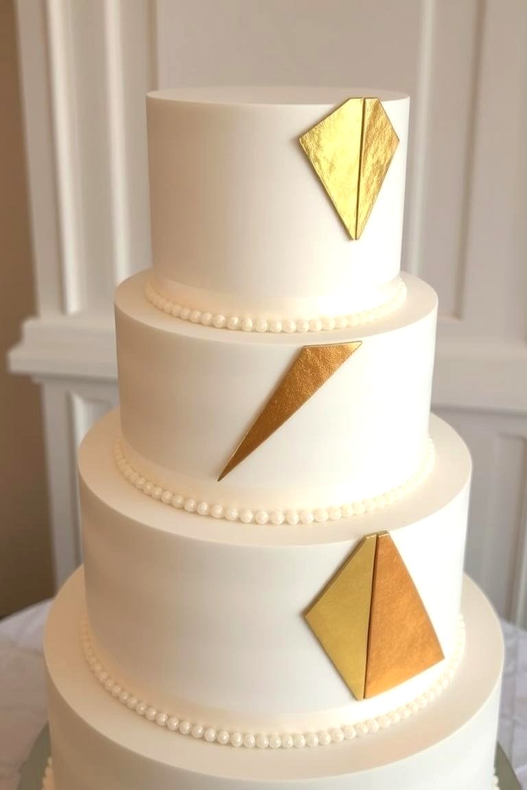Bold and Bright Wedding Cake Design - 24 Art Deco Wedding Ideas