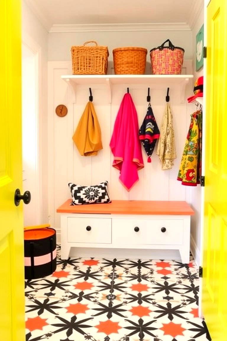 Bold and Colorful Rubber Flooring - 24 Mudroom Floor Ideas