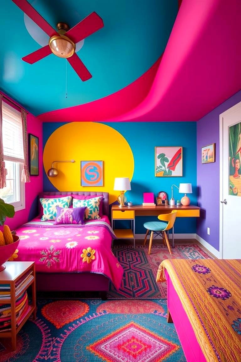 Bold and Colorful Setup - 24 Bedroom Decor Ideas