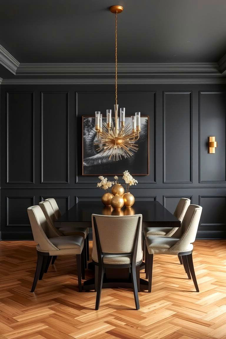 Bold and Dramatic Dark Hues - 24 Modern Dining Room Ideas