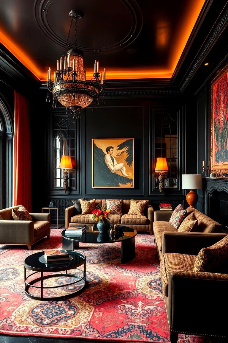 Bold and Dramatic Design - 24 Mansion Living Room Ideas