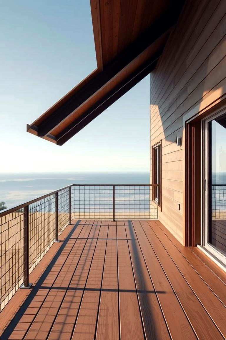 Bold and Open Design - 24 Hog Wire Deck Railing Ideas