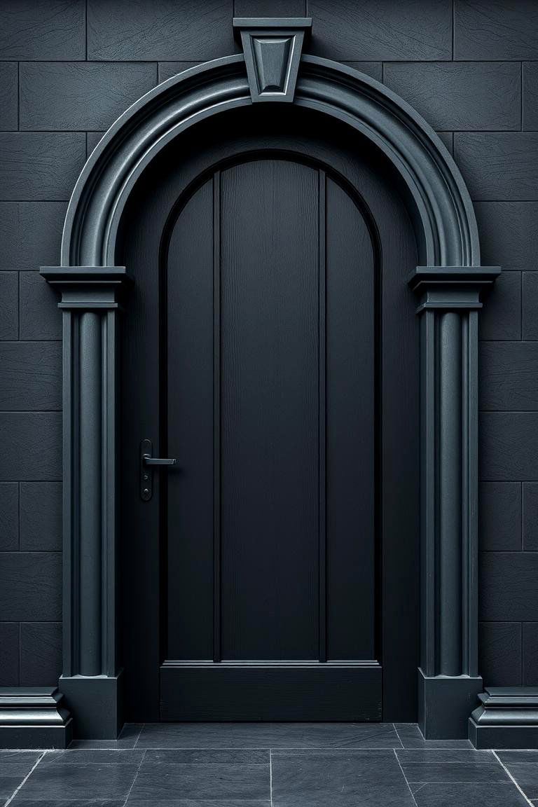 Bold and Refined Dark Gray Portal - 24 Dark Gray Front Door Ideas