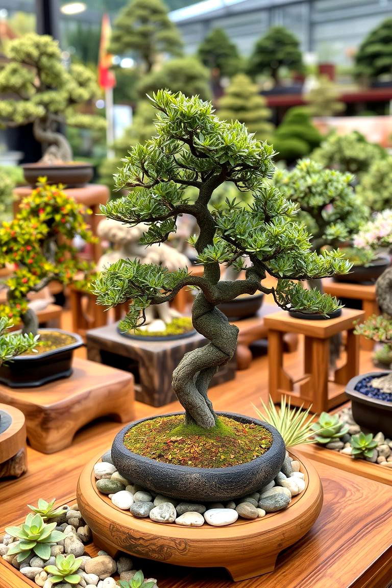 Bonsai Display Garden - 24 Asian Landscaping Ideas