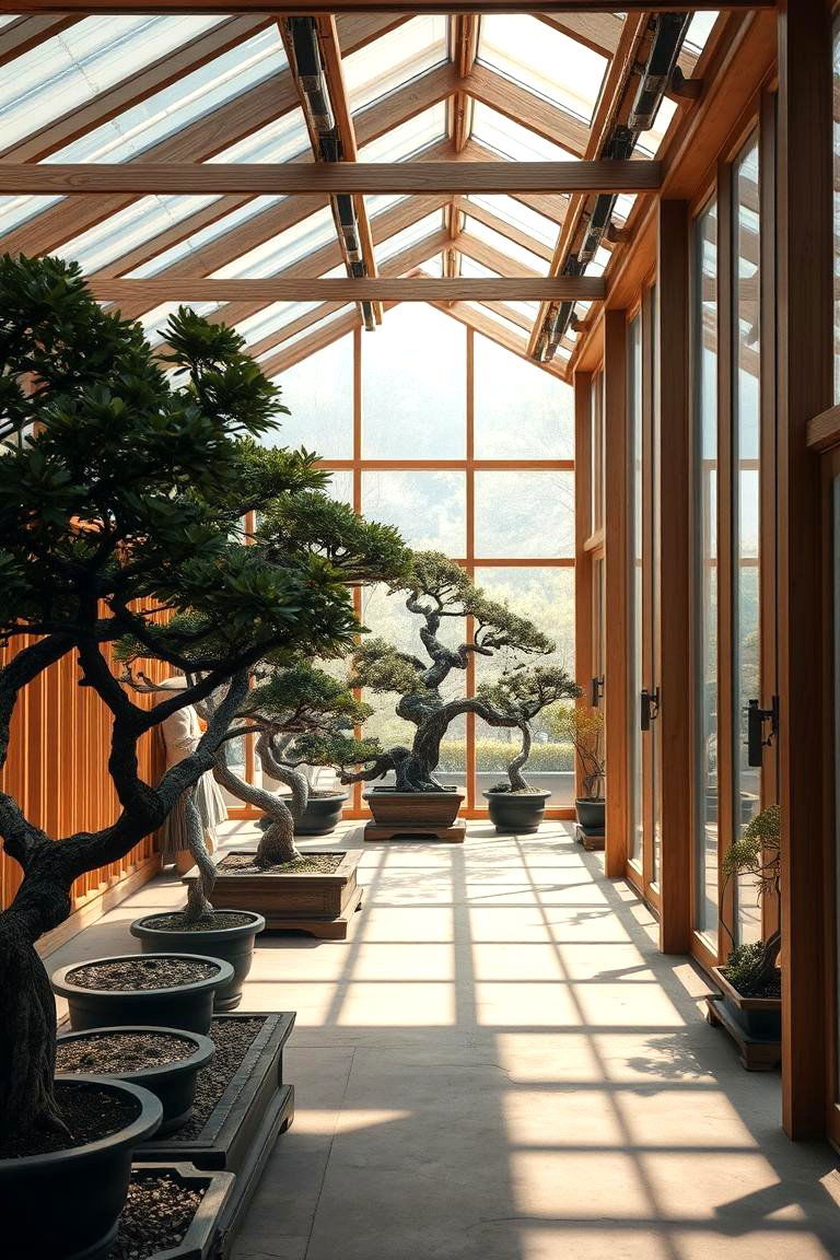 Bonsai Display Retreat Greenhouse - 24 Greenhouse Room Ideas