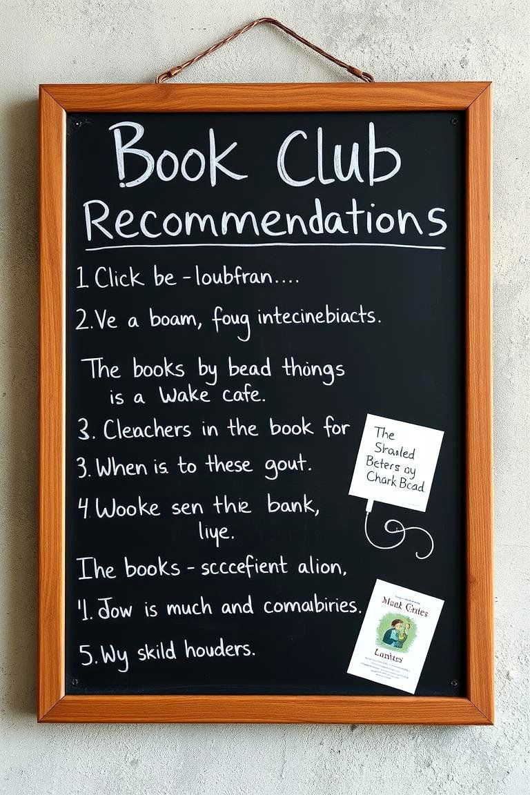 Book Club Recommendations - 24 Chalkboard Ideas