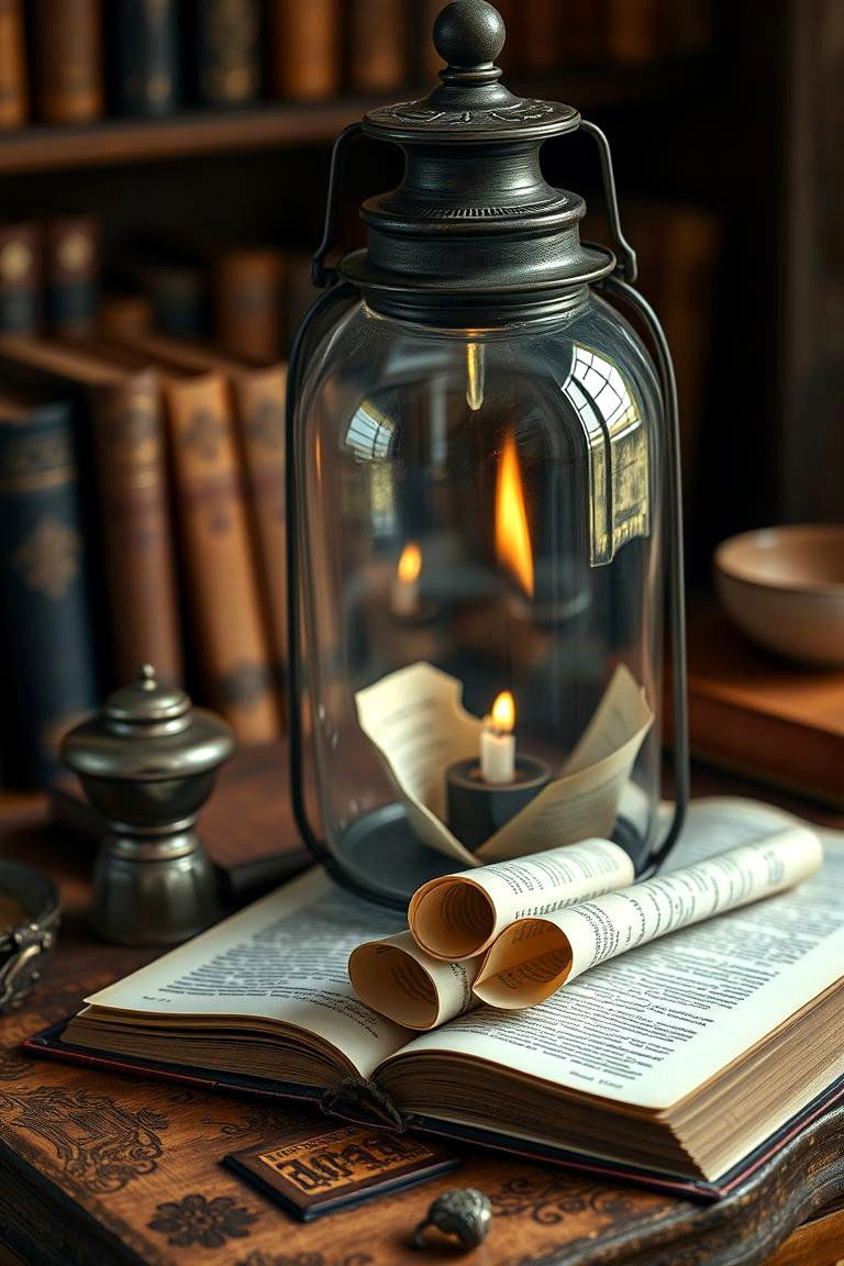 Book Page Lantern Insert - 24 Lantern Decor Ideas
