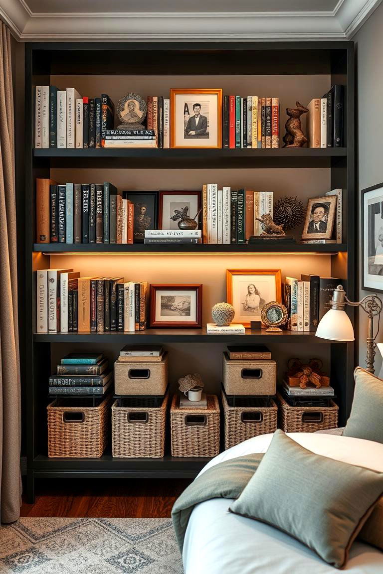 Bookshelf Storage with Style - 24 Bedroom Storage Ideas