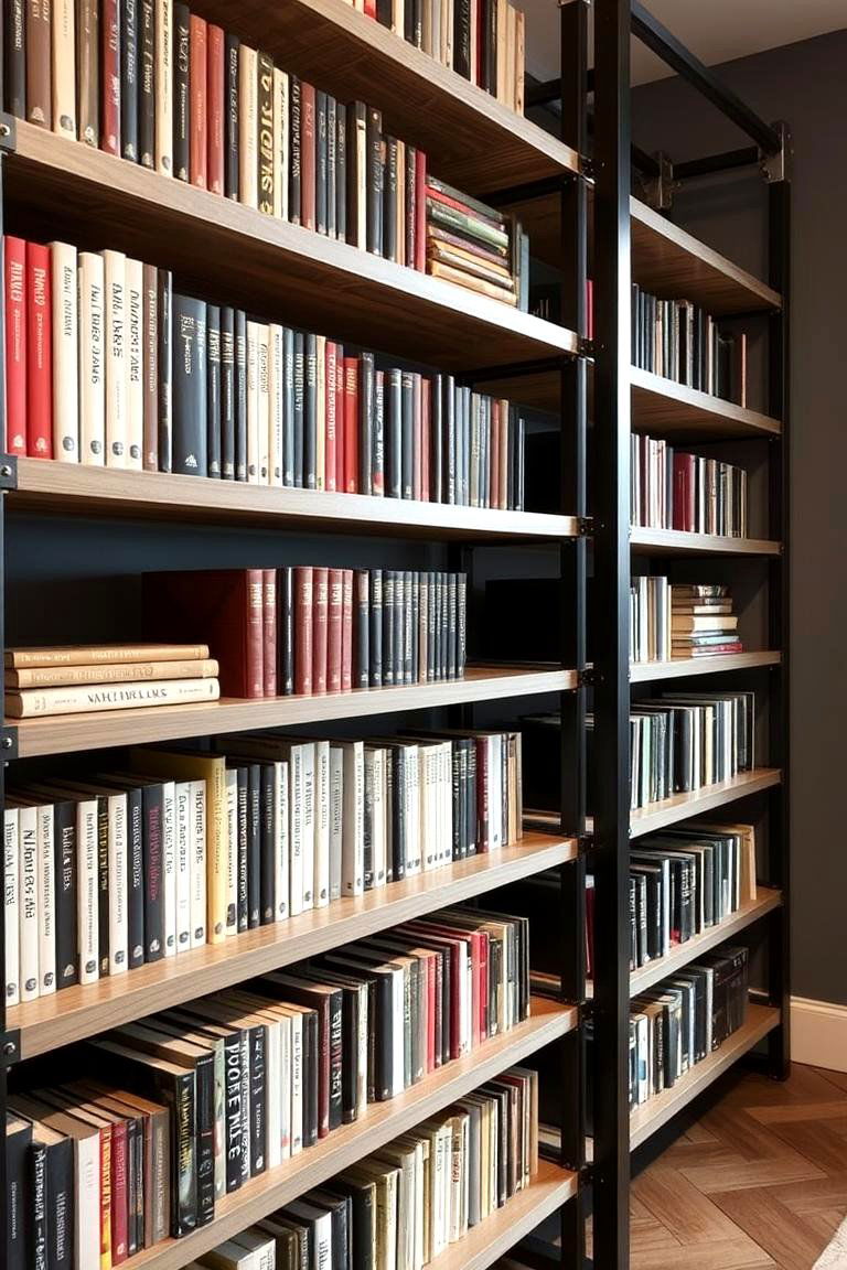 Bookshelf with Bold Metallic Accents - 24 Living Room Bookshelf Ideas