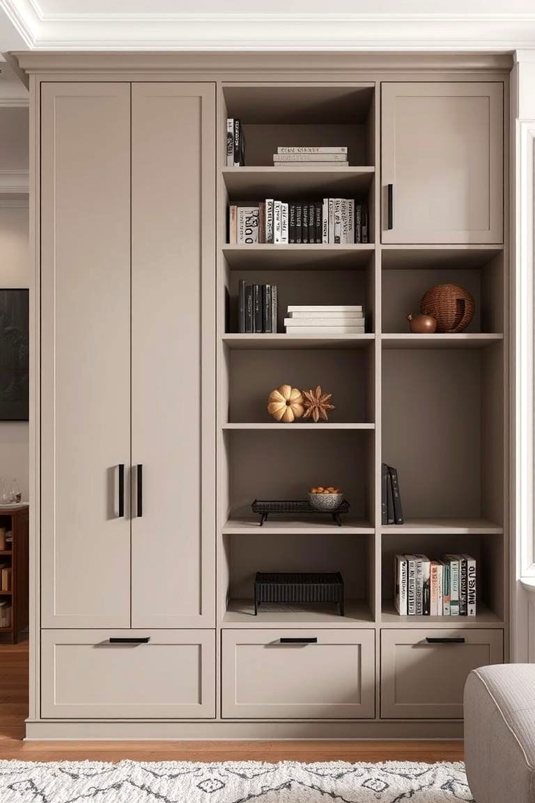 Bookshelf with Hidden Storage - 24 Living Room Bookshelf Ideas