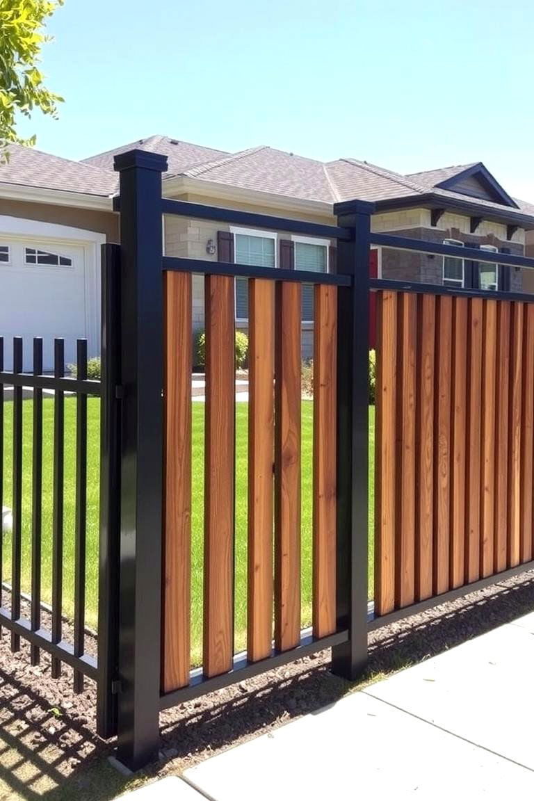 Boosting Curb Appeal with Metal and Wood Fences - 24 Metal and Wood Fence