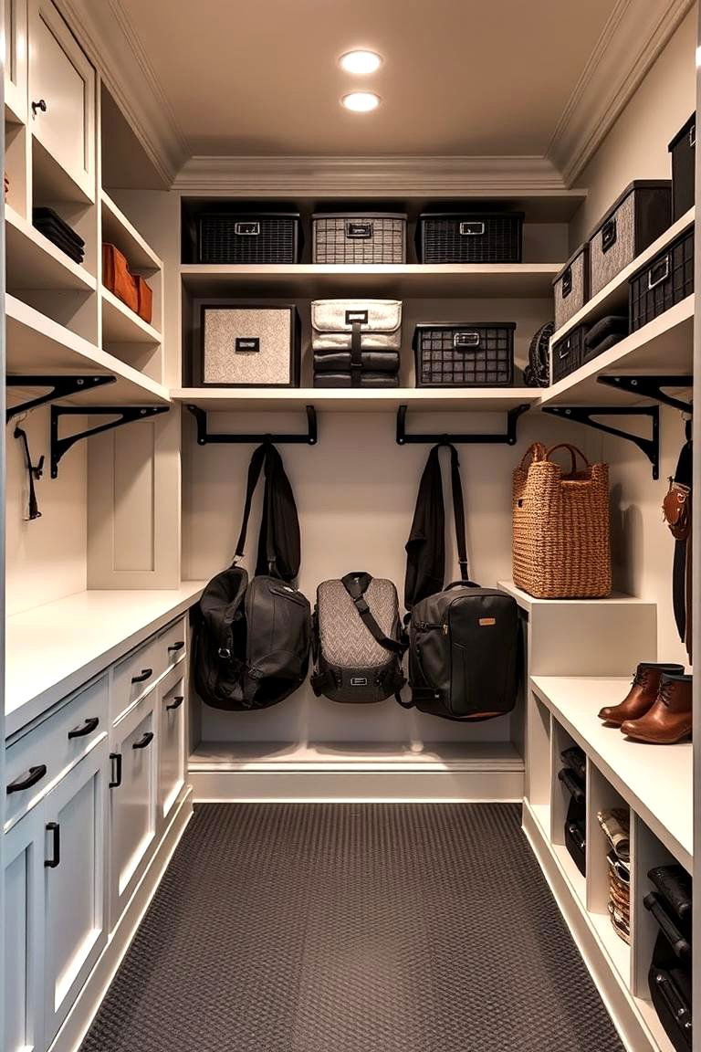 Boot Room with Custom Shelving - 24 Boot Room Ideas