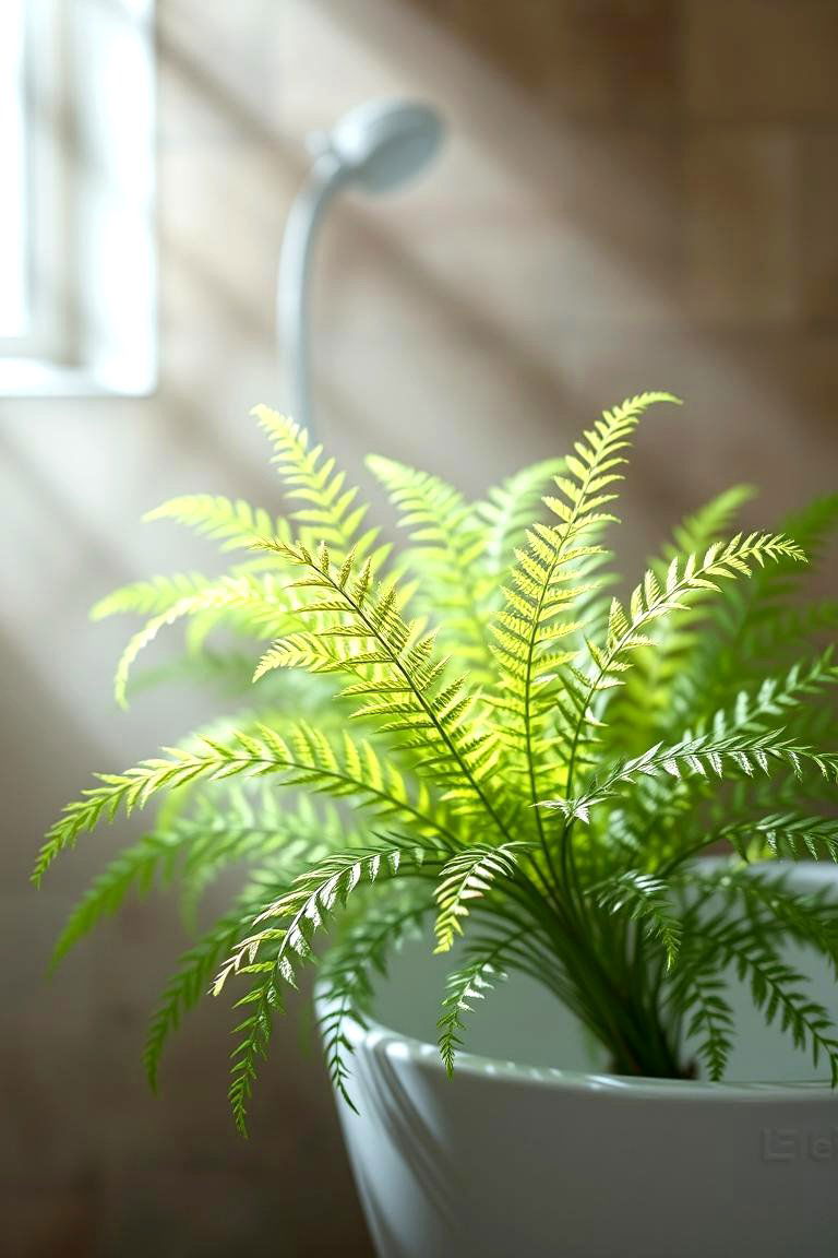 Boston Fern Bloom - 24 Best Plants for Bathroom