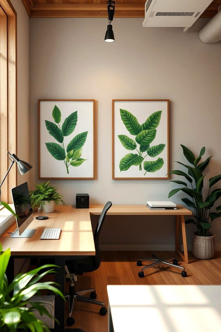Botanical Art Display Inspiration - 24 Dark Green Office Ideas and Inspiration
