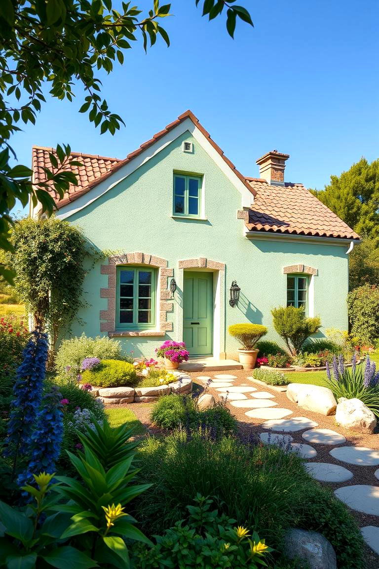 Botanical Bliss Exterior - 24 Light Green House Exterior Ideas